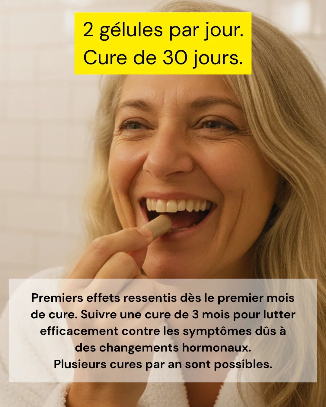 Complément ménopause, sans hormones.