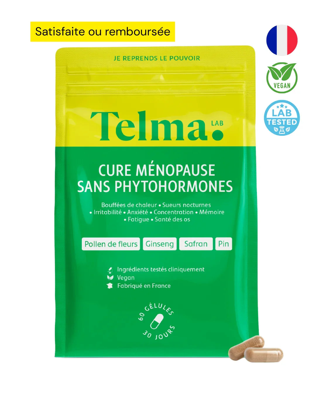 Complément ménopause, sans hormones.